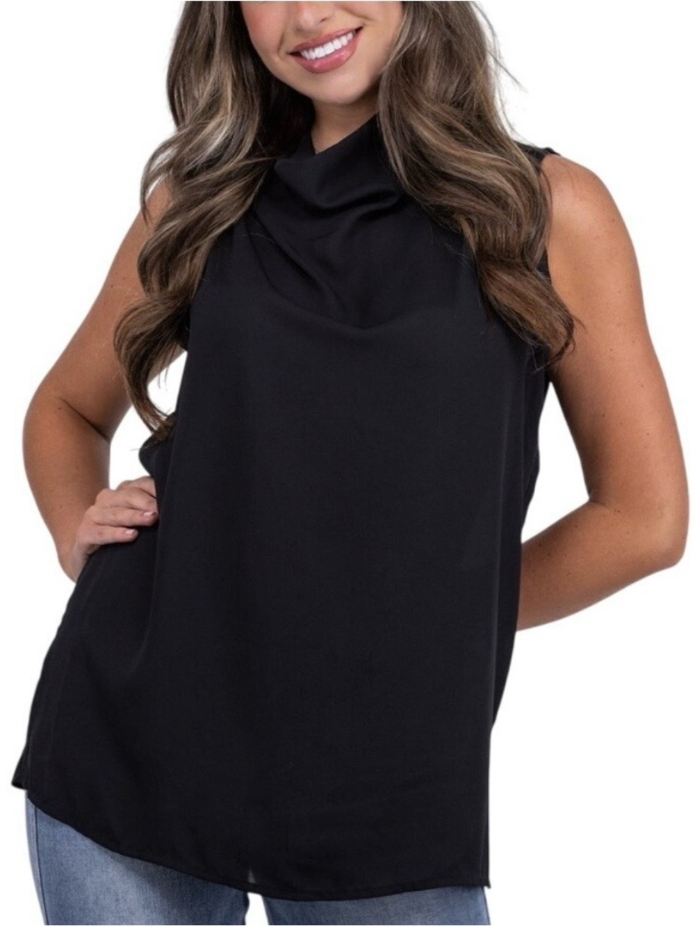 Entro Sleeveless Cowl Neck Blouse